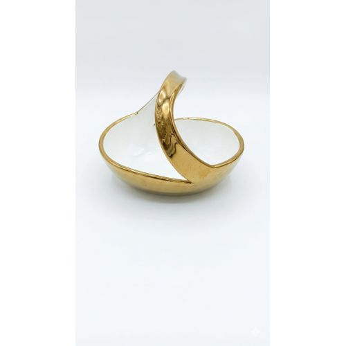 Classic Touch Porcelain Golden Trim Ceramic Bowl